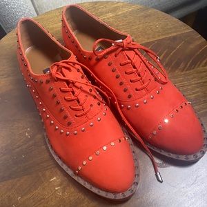 Red Nine West loafers never worn!!!!!